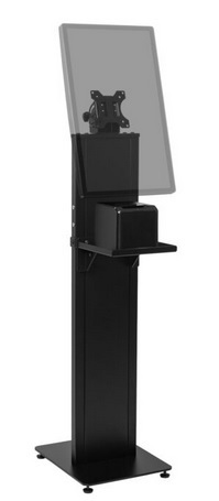 HAT Design KS10-B Kiosk with VESA and Adjustable Shelf, Black