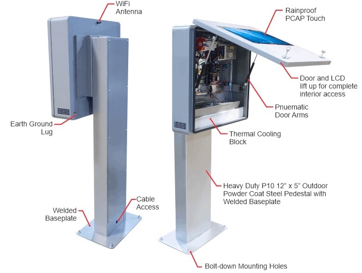 P10 Outdoor Heavy Duty Vertical Kiosk Stand