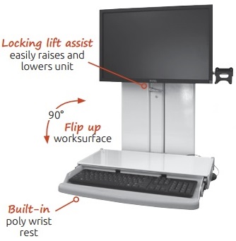 ICW VT21 Low Profile Stand-Up or Sit-Down Workstation